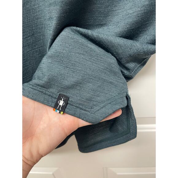 Smartwool Men's Short Sleeve Polo Merino Wool teal blue size small - Picture 4 of 6
